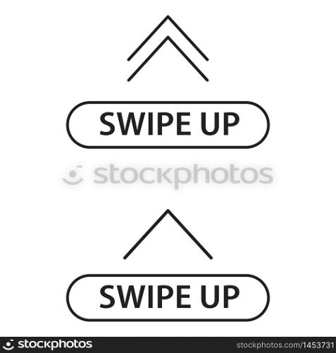 Swipe up icon in linear style, vector flat symbol.