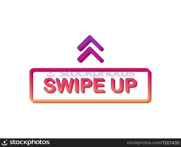 Swipe up icon isolated on background for stories design. Vector stock illustration. Swipe up icon isolated on background for stories design. Vector stock illustration.