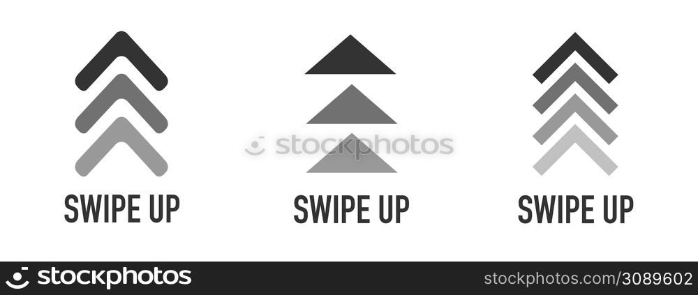 Swipe up icon set isolated for stories design. Swipe up buttons set for social media. Vector illustration. Swipe up icon set isolated for stories design. Swipe up buttons set for social media. Vector