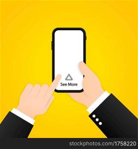 Swipe up to see more on smartphone. Social media concept. Vector on isolated background. EPS 10.. Swipe up to see more on smartphone. Social media concept. Vector on isolated background. EPS 10