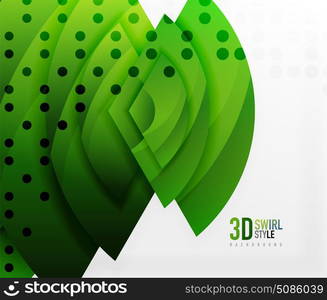 Swirl and wave 3d effect objects, abstract template vector design. Swirl and wave 3d effect objects, abstract template vector design. Overlapping waves on white background