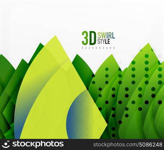 Swirl and wave 3d effect objects, abstract template vector design. Swirl and wave 3d effect objects, abstract template vector design. Overlapping waves on white background