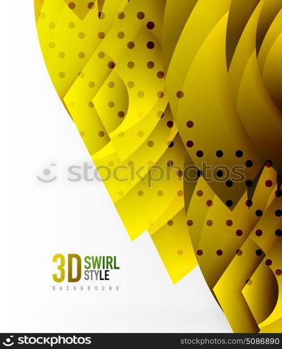 Swirl and wave 3d effect objects, abstract template vector design. Swirl and wave 3d effect objects, abstract template vector design. Overlapping waves on white background