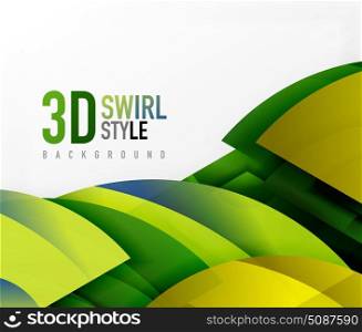 Swirl and wave 3d effect objects, abstract template vector design. Swirl and wave 3d effect objects, abstract template vector design. Overlapping waves on white background