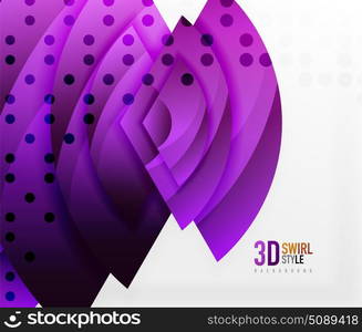 Swirl and wave 3d effect objects, abstract template vector design. Swirl and wave 3d effect objects, abstract template vector design. Overlapping waves on white background