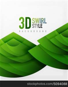 Swirl and wave 3d effect objects, abstract template vector design. Swirl and wave 3d effect objects, abstract template vector design. Overlapping waves on white background