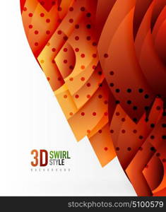 Swirl and wave 3d effect objects, abstract template vector design. Swirl and wave 3d effect objects, abstract template vector design. Overlapping waves on white background