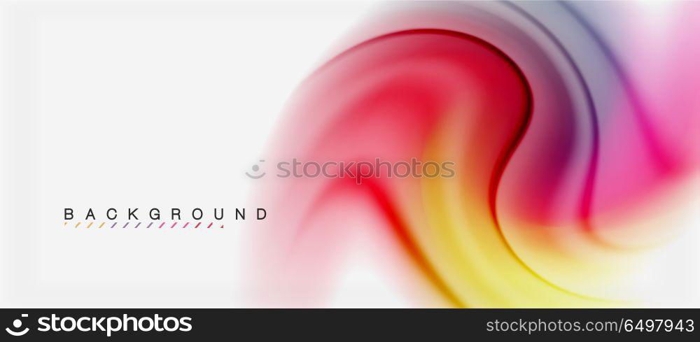 Swirl fluid flowing colors motion effect, holographic abstract background. Swirl fluid flowing colors motion effect, holographic abstract background. Vector illustration