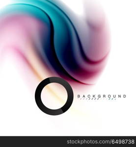 Swirl fluid flowing colors motion effect, holographic abstract background. Swirl fluid flowing colors motion effect, holographic abstract background. Vector illustration