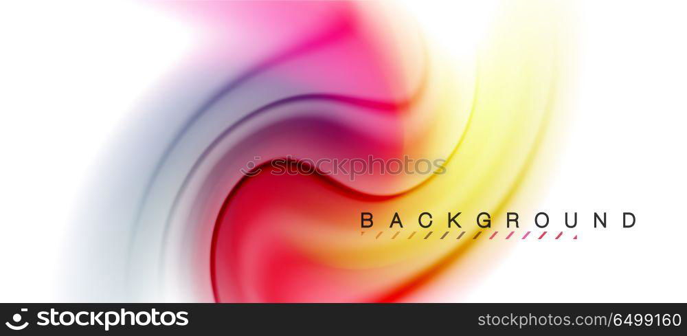 Swirl fluid flowing colors motion effect, holographic abstract background. Swirl fluid flowing colors motion effect, holographic abstract background. Vector illustration