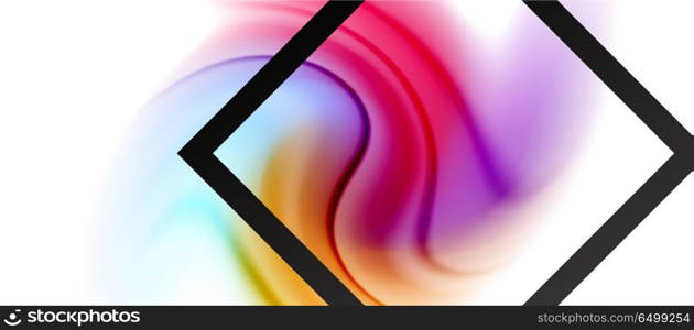 Swirl fluid flowing colors motion effect, holographic abstract background. Swirl fluid flowing colors motion effect, holographic abstract background. Vector illustration