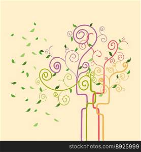 Swirl trendy spring tree vector image