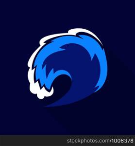 Swirl wave icon. Flat illustration of swirl wave vector icon for web. Swirl wave icon, flat style