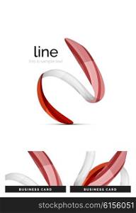 Swirl wavy ribbon, abstract concept. Vector business logo