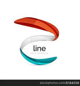 Swirl wavy ribbon, abstract concept. Vector business logo