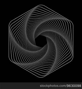 Swirling modern geometric element. Illusion effect spiral background. Tunnel abstract. Design with stroke, lines and flow. 3D tunnel grid. Vector illustration