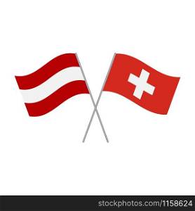 Swiss and Austrian flags vector isolated on white background