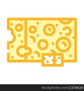 swiss cheese color icon vector. swiss cheese sign. isolated symbol illustration. swiss cheese color icon vector illustration