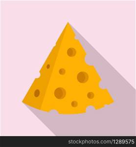 Swiss cheese icon. Flat illustration of swiss cheese vector icon for web design. Swiss cheese icon, flat style