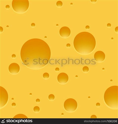 Swiss cheese seamless pattern. Swiss cheese pattern. Edam or maasdam slice porous yellow square background, vector illustration