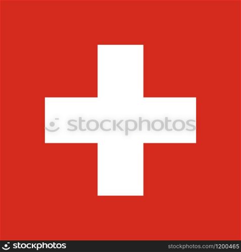 Swiss flag, vector illustration