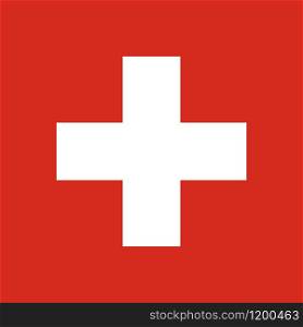 Swiss flag, vector illustration official symbol of the state. Swiss flag, vector illustration