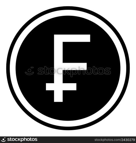 Swiss franc sign , crossed out the letter f, vector CHF, Swiss franc flat style