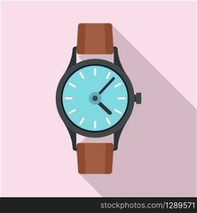 Swiss hand watch icon. Flat illustration of swiss hand watch vector icon for web design. Swiss hand watch icon, flat style