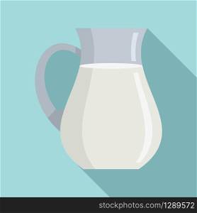 Swiss milk jug icon. Flat illustration of swiss milk jug vector icon for web design. Swiss milk jug icon, flat style