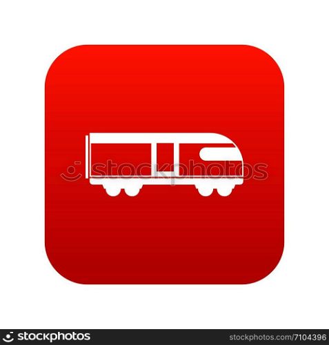 Swiss mountain train icon digital red for any design isolated on white vector illustration. Swiss mountain train icon digital red
