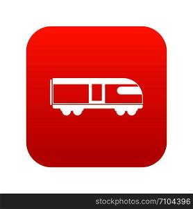 Swiss mountain train icon digital red for any design isolated on white vector illustration. Swiss mountain train icon digital red