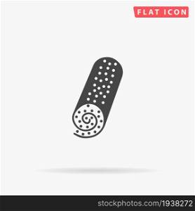 Swiss Roll Cake flat vector icon. Hand drawn style design illustrations.. Swiss Roll Cake flat vector icon