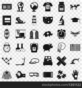 Swiss things icons set. Simple style of 36 swiss things vector icons for web for any design. Swiss things icons set, simple style