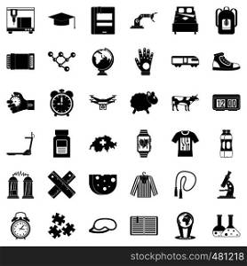 Swiss things icons set. Simple style of 36 swiss things vector icons for web isolated on white background. Swiss things icons set, simple style