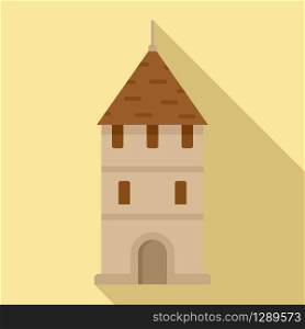Swiss tower icon. Flat illustration of swiss tower vector icon for web design. Swiss tower icon, flat style