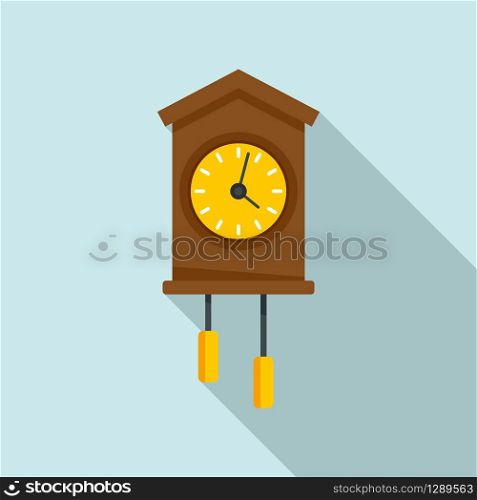 Swiss wall clock icon. Flat illustration of swiss wall clock vector icon for web design. Swiss wall clock icon, flat style