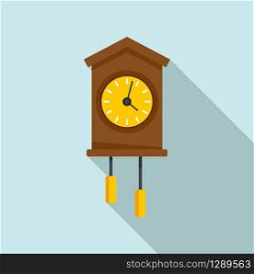 Swiss wall clock icon. Flat illustration of swiss wall clock vector icon for web design. Swiss wall clock icon, flat style