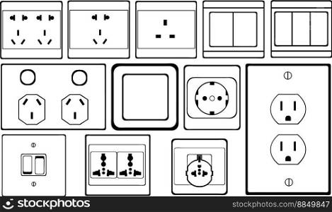 Switch and socket vector image