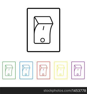 Switch button color set, vector icon on white background.