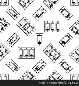 Switch Icon Seamless Pattern, Electrical Switch Vector Art Illustration