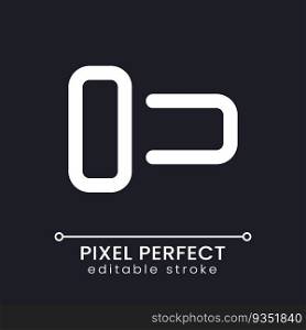 Switch off pixel perfect white linear ui icon for dark theme. Mobile application control. Vector line pictogram. Isolated user interface symbol for night mode. Editable stroke. Poppins font used. Switch off pixel perfect white linear ui icon for dark theme
