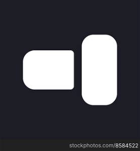 Switch on dark mode glyph ui icon. Mobile application control. User interface design. White silhouette symbol on black space. Solid pictogram for web, mobile. Vector isolated illustration. Switch on dark mode glyph ui icon