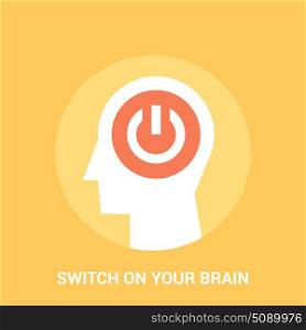 switch on your brain icon concept. Abstract vector illustration of switch on your brain icon concept