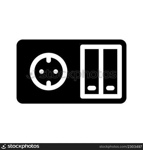 switch socket glyph icon vector. switch socket sign. isolated contour symbol black illustration. switch socket glyph icon vector illustration