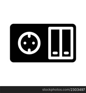 switch socket glyph icon vector. switch socket sign. isolated contour symbol black illustration. switch socket glyph icon vector illustration