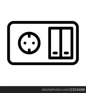 switch socket line icon vector. switch socket sign. isolated contour symbol black illustration. switch socket line icon vector illustration