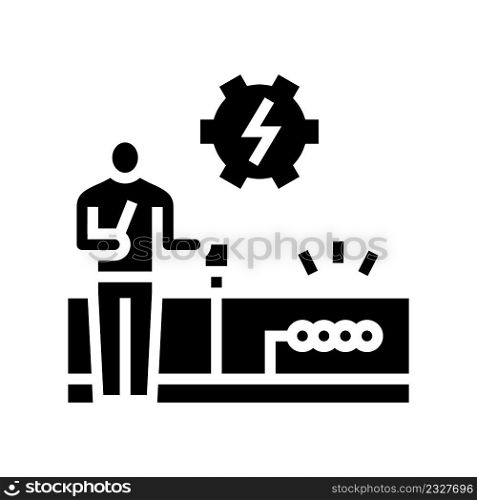 switches and sockets installation glyph icon vector. switches and sockets installation sign. isolated contour symbol black illustration. switches and sockets installation glyph icon vector illustration