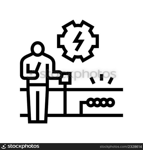 switches and sockets installation line icon vector. switches and sockets installation sign. isolated contour symbol black illustration. switches and sockets installation line icon vector illustration