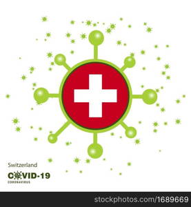 Switzerland Coronavius Flag Awareness Background. Stay home, Stay Healthy. Take care of your own health. Pray for Country