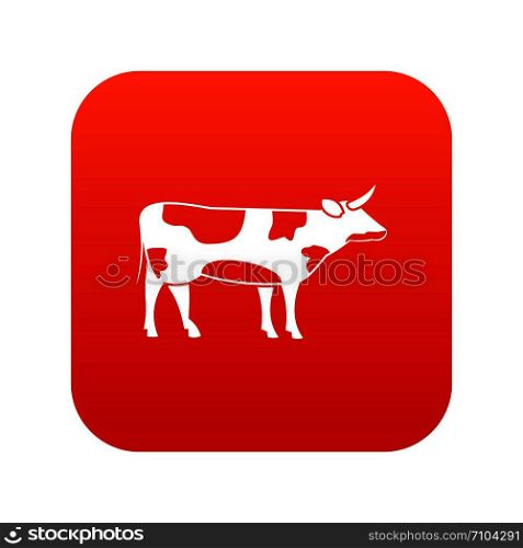 Switzerland cow icon digital red for any design isolated on white vector illustration. Switzerland cow icon digital red